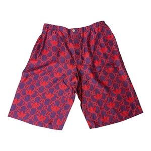 Gucci x adidas Macro GG Trefoil Shorts Purple/Red EU 50 (US 36/L) NWT
